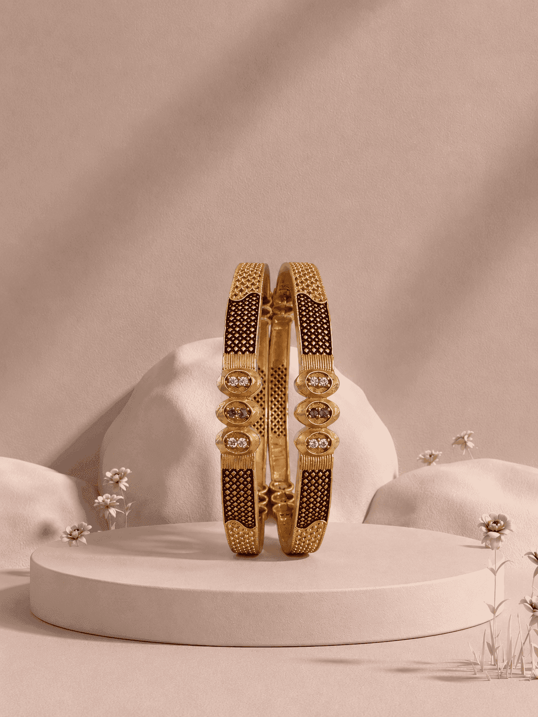 traditional designer style bangle pair